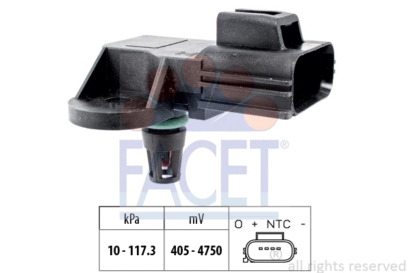 103100 FACET Датчик тиску наддуву (4 конт.) FORD FOCUS II/MONDEO III/IV 1.8-2.5 00-