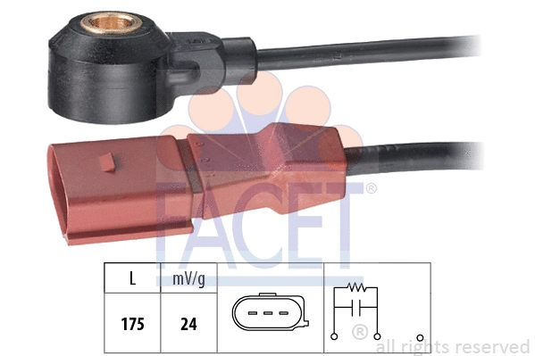 93173 FACET Датчик детонації VW Passat 2.0 fsi (05-10) (9.3173) Facet