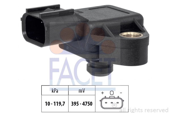103383 FACET Датчик тиску наддуву (MAP) Mazda CX-5 (12-) 2.0i, 2.5i/Mitsubishi Outlander (06-) 3.0i (10.3383) Facet