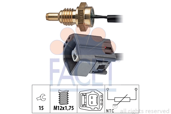 73295 FACET Датчик температури рідини охолодження. Датчик, температура охлаждающей жидкости. Датчик, температура охлаждающей жидкости
