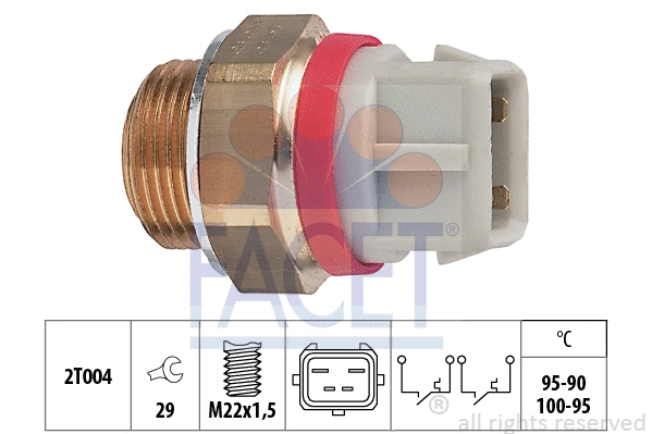 75682 FACET Датчик вмикання вентилятора Escort/Mondeo/Scorpio 1.6-3.0 90-01 (7.5682) Facet