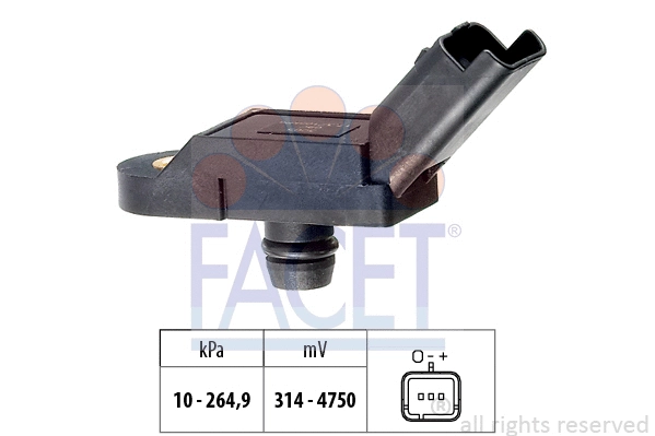 103164 FACET Датчик тиску наддуву Citroen C4/C5 / Peugeot 207/308 1.6 i (06-) (10.3164) Facet