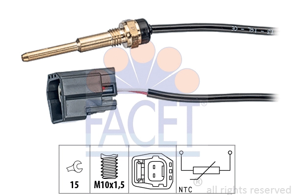 73289 FACET Датчик, температура охолоджувальної рідини Made in Italy - OE Equivalent
