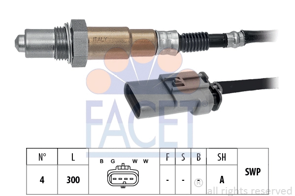 108349 FACET Лямбда-зонд OPEL ASTRA K 1.4 TURBO