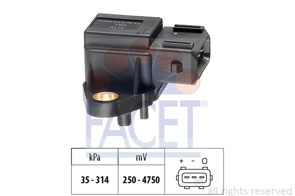 103116 FACET Датчик абсолютного тиску (Manifold Air Pressure Sensor, MAP sensor)