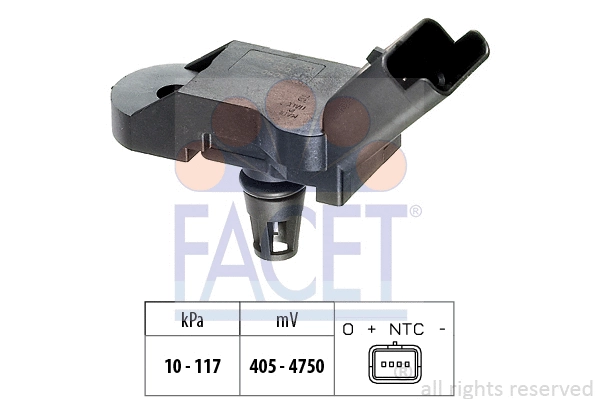 103080 FACET Датчик тиску наддуву (4 конт.) Citroen BERLINGO/C4 1.1-2.0ALK 86- (10.3080) Facet
