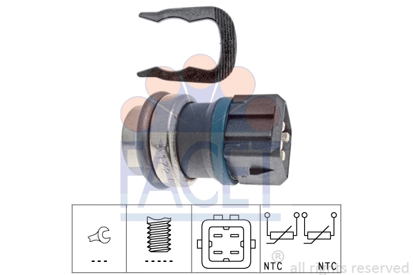 73172 FACET Датчик температури рідини охолодження. Датчик, температура охлаждающей жидкости. Датчик, температура охлаждающей жидкости