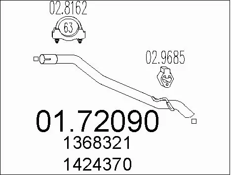 0172090 MTS Труба вихлопного газу
