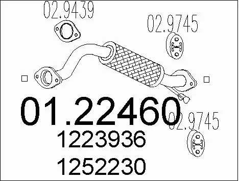 0122460 MTS Труба вихлопного газу