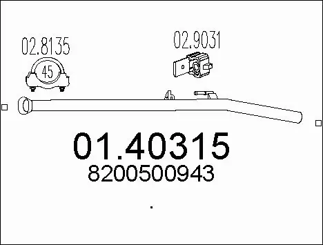 0140315 MTS Труба вихлопного газу