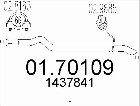 0170109 MTS rura koсc. FORD TRANSIT CONNECT 1.8 TDCI