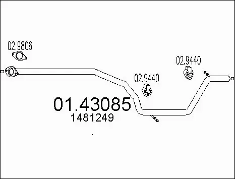 0143085 MTS rura њrod. FORD GALAXY 2.0TDCI