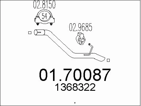 0170087 MTS Труба вихлопного газу