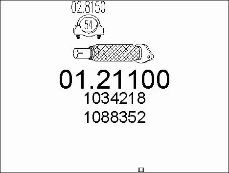 0121100 MTS Труба вихлопного газу