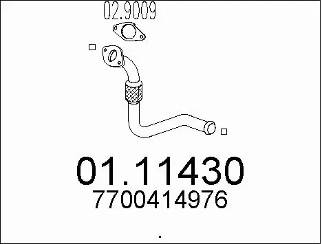 0111430 MTS Труба вихлопного газу