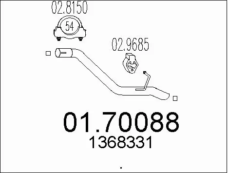 0170088 MTS Труба вихлопного газу