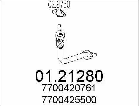 0121280 MTS Труба вихлопного газу