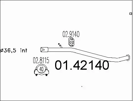 0142140 MTS Труба вихлопного газу
