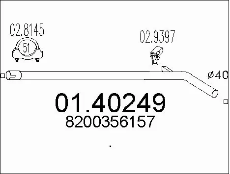 0140249 MTS Труба вихлопного газу