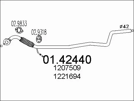 0142440 MTS Труба вихлопного газу