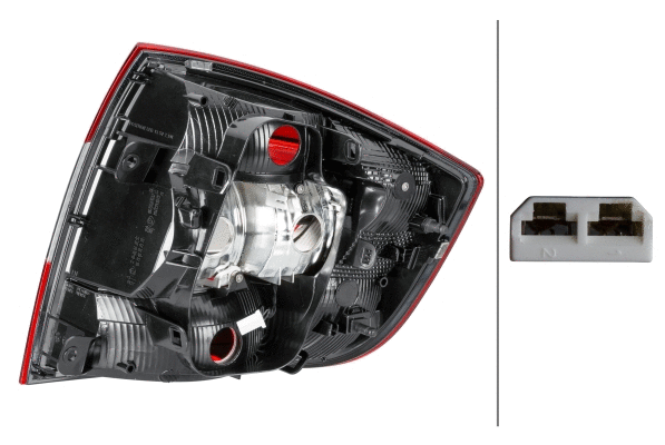 9EL354849031 HELLA Ліхтар задній Лів (P21/4W/P21W, світло протитуманних фар, світло заднього ходу, без лампочок) SKODA RAPID Ліфтбек 07.12-03.22