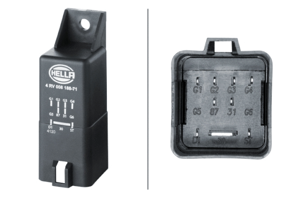 4RV008188711 HELLA Контролер/реле свічок накалу AUDI A1, Q3  SEAT IBIZA IV, IBIZA IV SC, IBIZA IV ST, TOLEDO IV  SKODA FABIA II, FABIA II PRAKTIK, RAPID, ROOMSTER, ROOMSTER PRAKTIK  VW GOLF V 1.2D-2.0D 08.03-12.19