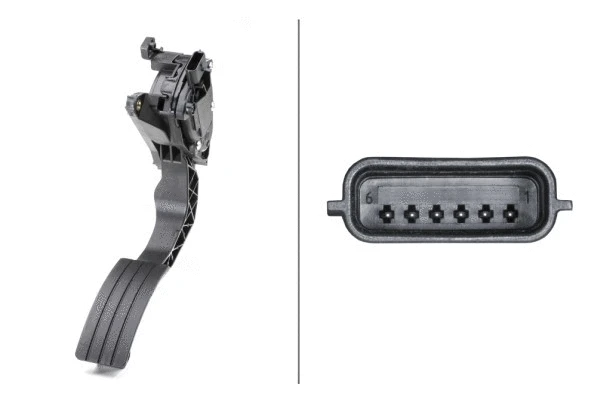 6PV009978711 HELLA Педаль газу DACIA DUSTER, LOGAN II, LOGAN MCV II, SANDERO II  RENAULT DUSTER, LOGAN I, LOGAN/STEPWAY II, SANDERO/STEPWAY II 0.9-2.0 04.10-