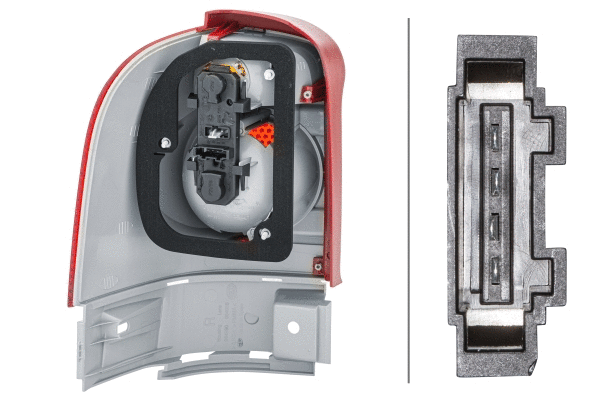 2VA964957021 HELLA Ліхтар задній Прав (зовнішн, P21/5W/P21W, колір скла прозорий/червон) VW SHARAN 7M 09.03-03.10