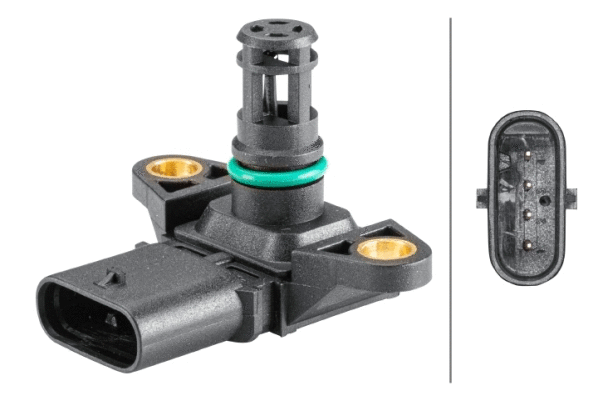 6PP358152381 HELLA Датчик тиску у впускному колекторі (4 pin) BMW 1 (E82), 1 (E88), 1 (F20), 1 (F21), 2 (F22, F87), 2 (F23), 3 (E90), 3 (E91), 3 (E92), 3 (E93), 3 (F30, F80), 3 (F31) 1.6-6.75 03.06-