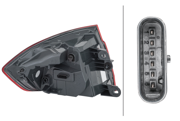 2SD012147421 HELLA Ліхтар задній Прав (зовнішн, LED, колір скла димчаст, варіант обладнання: M Sport/Sport Line) BMW 3 F30, F31, F80 Седан 05.15-06.19