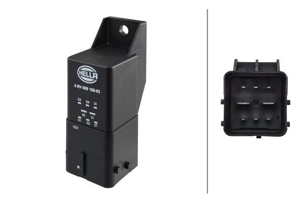 4RV008188631 HELLA Контролер/реле свічок накалу VOLVO C30, C70 II, S40 II, V50, V70 III, FORD C-MAX II, FIESTA V, FOCUS C-MAX, FOCUS II, FUSION 1.4D-2.0D 11.01-06.19