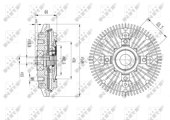 49623 NRF Віскомуфта вентилятора охолодження VW LT 28-35 I, LT 40-55 I 2.4D 12.78-06.96