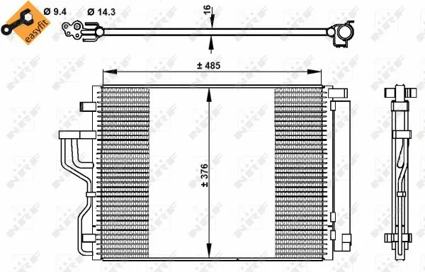 350334 NRF Радиатор кондиционера