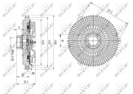 49593 NRF Віскомуфта вентилятора охолодження MERCEDES M (W163) 3.2/3.7 02.98-06.05