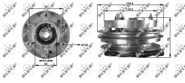 49706 NRF Віскомуфта вентилятора охолодження (кількість контактів: 2) IVECO DAILY I, DAILY II 8140.21.200-8140.97 01.85-08.98