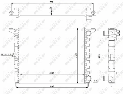 519523 NRF Радиатор двигателя