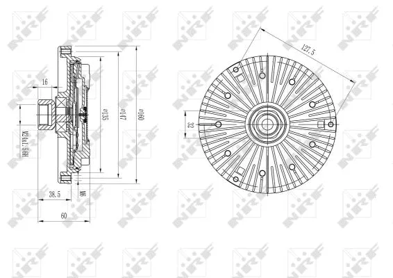 49640 NRF Віскомуфта вентилятора охолодження BMW 3 (E46), 5 (E34), 7 (E32), Z3 (E36) 3.0-3.8 03.85-08.06