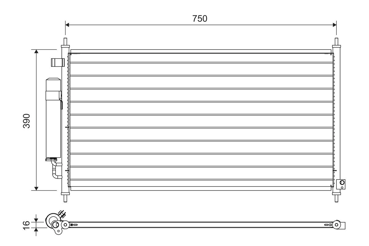 822704 VALEO Радиатор кондиционера