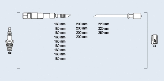 85054 FAE Проводи запалювання MB C-class (W202)/E-class (W210/211) 4.3-5.5 97-08 (к-кт)