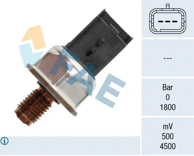 15600 FAE Датчик тиску палива  Елементи паливної системи CITROEN BERLINGO, BERLINGO MULTISPACE, C1, C2, C3 I, C3 II, C3 PICASSO, C3 PLURIEL, C4, C4 GRAND PICASSO I, C4 I, C4 PICASSO I 1.4D/1.6D 09.01-