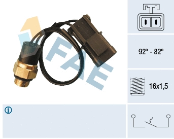 37540 FAE Термовимикач вентилятора NISSAN BLUEBIRD 1.6/2.0D 03.86-12.90