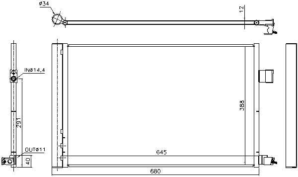 JE5090D AVA QUALITY COOLING Радиатор кондиционера