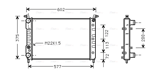 FT2224 AVA QUALITY COOLING Радиатор двигателя