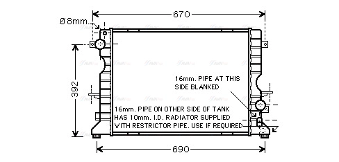 AU2184 AVA QUALITY COOLING Радиатор двигателя