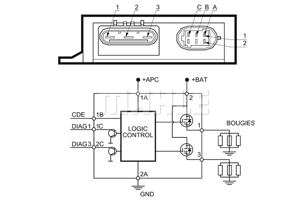 MHG10 Mahle / Knecht Контролер/реле свічок накалу OPEL MOVANO A  RENAULT CLIO II, ESPACE III, KANGOO, KANGOO EXPRESS, LAGUNA I, MASTER II, MEGANE I, MEGANE I CLASSIC, MEGANE I COACH, MEGANE SCÉNIC 1.9D 09.96-