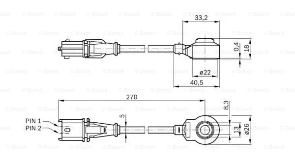 0261231196 BOSCH Датчик детонації MITSUBISHI COLT CZC VI, COLT VI  SCANIA G II, L, P I, P II, R II 1.5/12.7/9.3 03.05-