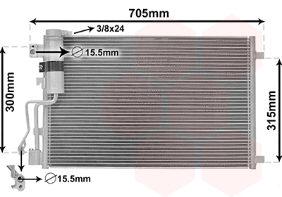 13005283 VAN WEZEL Радиатор кондиционера