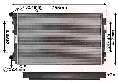 58012338 VAN WEZEL Радиатор двигателя