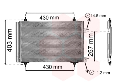 09005230 VAN WEZEL Радиатор кондиционера