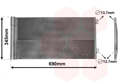06005414 VAN WEZEL Радиатор кондиционера